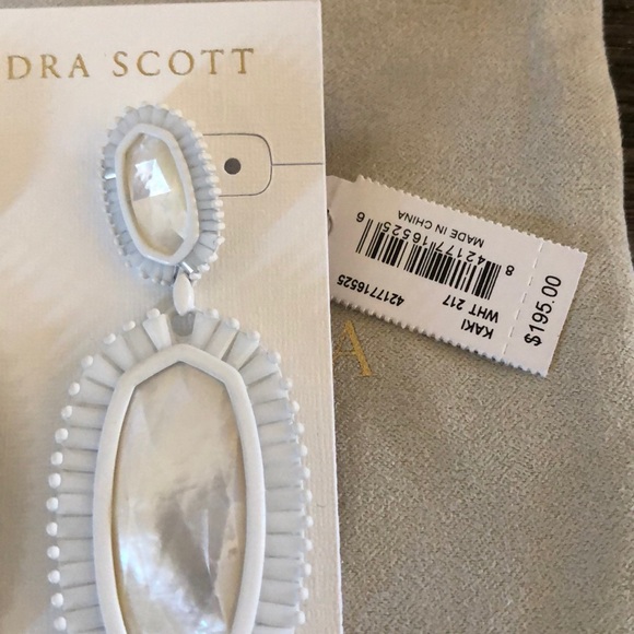 Kendra Scott Kaki drop earring in ivory/mop NWT!! - Picture 3 of 4